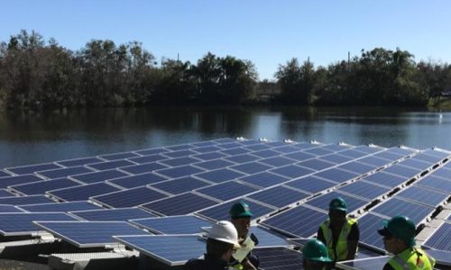 solar panels in water